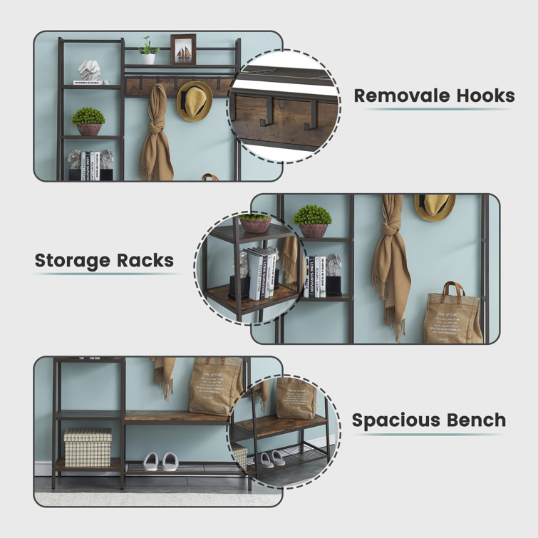 Bathild hall tree outlet with shoe storage